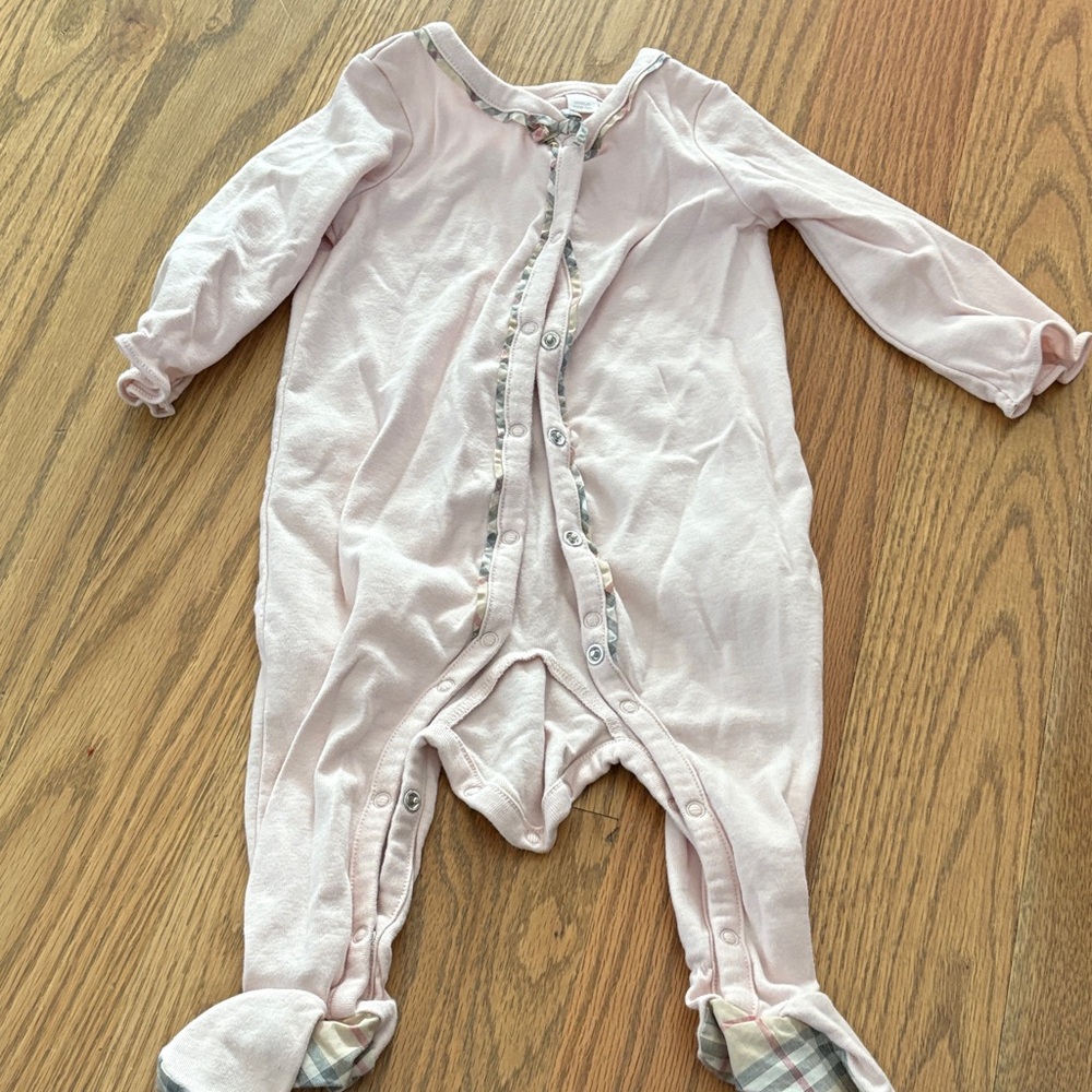 Burberry Light Pink Kids One Piece Footie